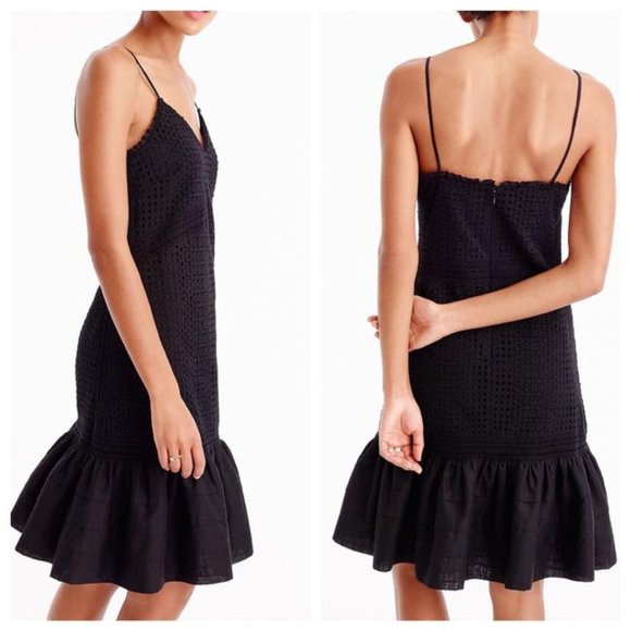 J. Crew Ruffle Eyelet Hem Spaghetti Strap Dress - Picture 12 of 12